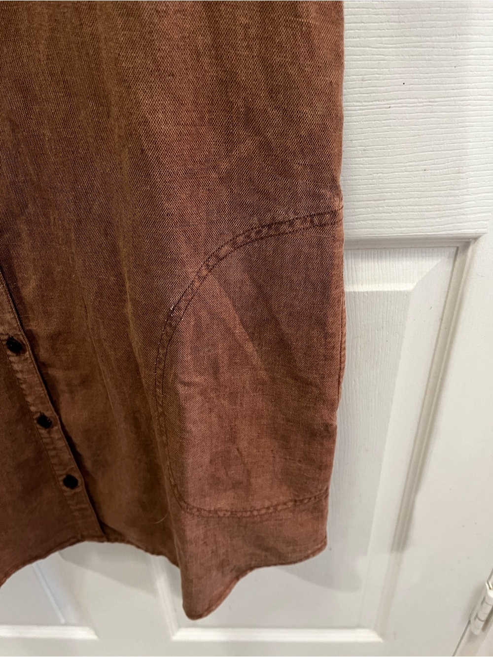 Lucky Brand Brown Short-Sleeve Button-Down dress. - Picture 3 of 3